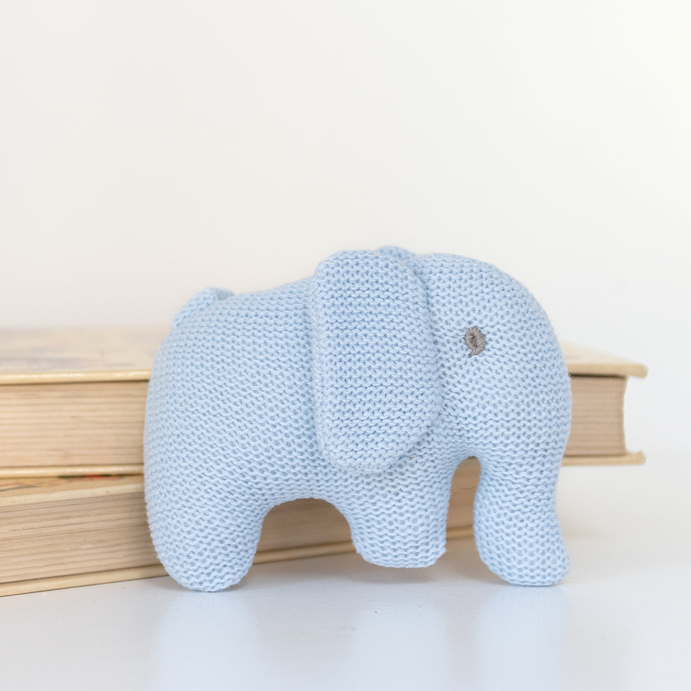 Knitted Baby Elephant Rattle