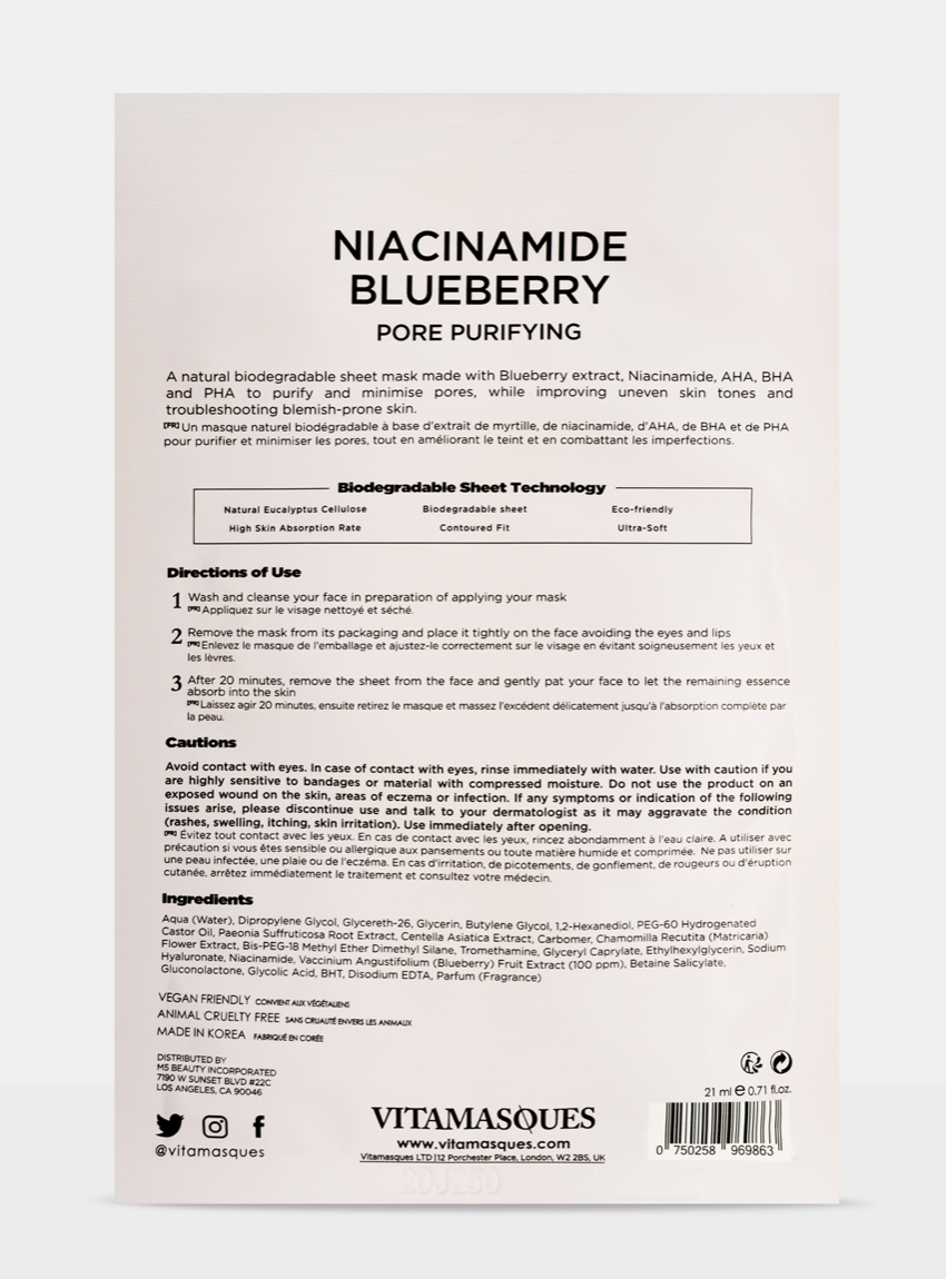 Niacinamide Blueberry Face Sheet Mask