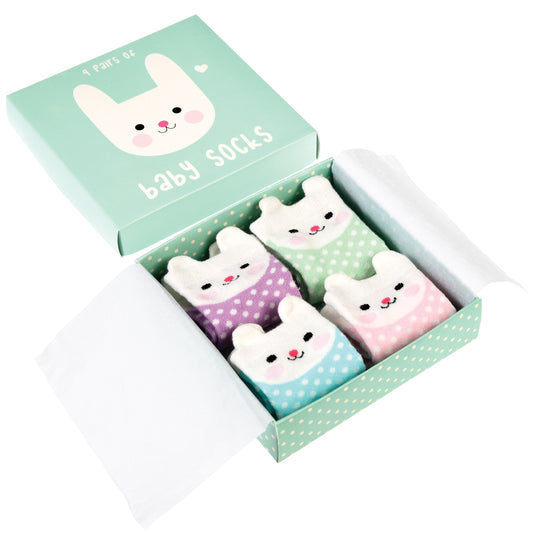 Bunny Baby Socks - Box of 4 Pairs