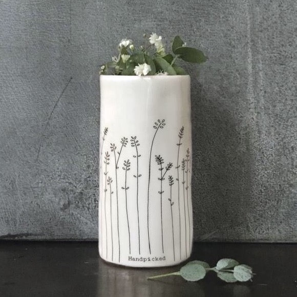 White Porcelain Handpicked Bud Vase
