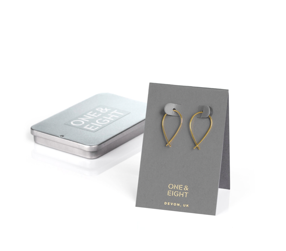Mini Gold Crossover Earrings