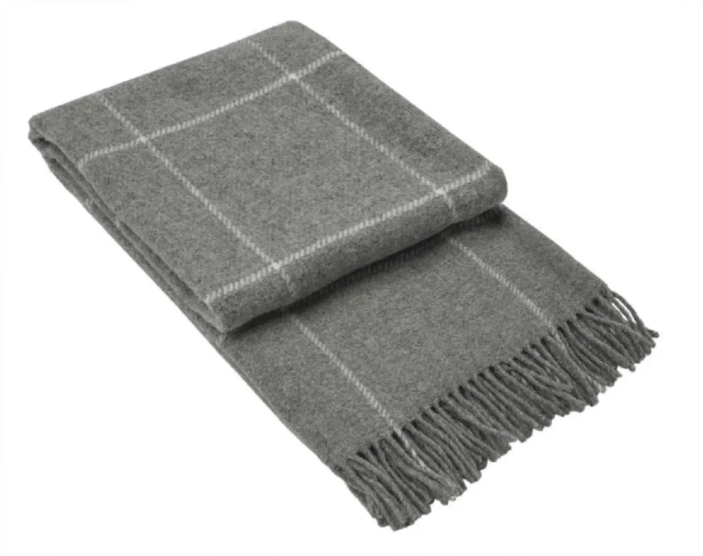 Brighton Wool Throw - Grey Stripe