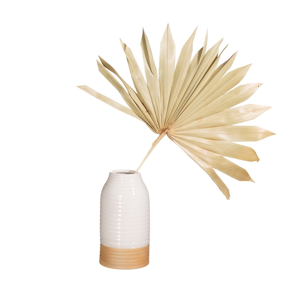 Rustic White Half-Glazed Vase