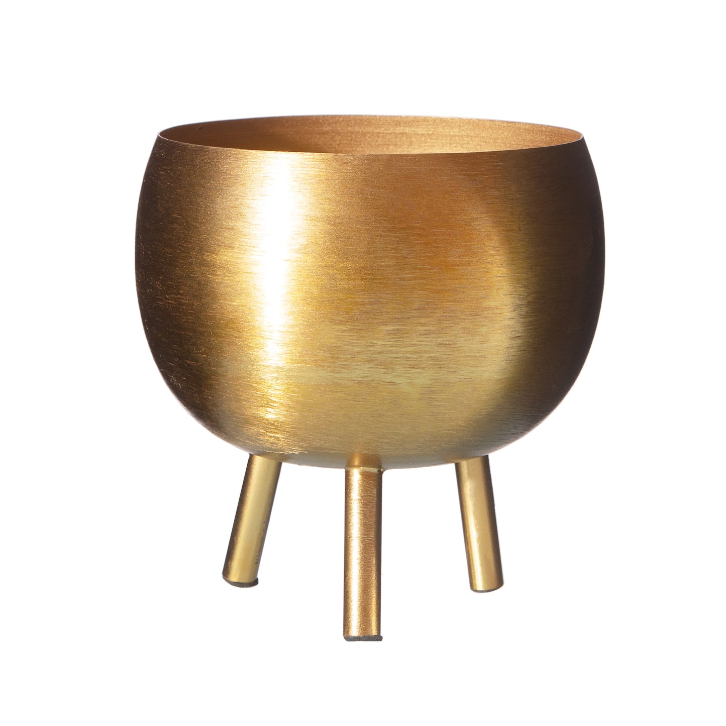 Matte Gold Metal Planter on Legs