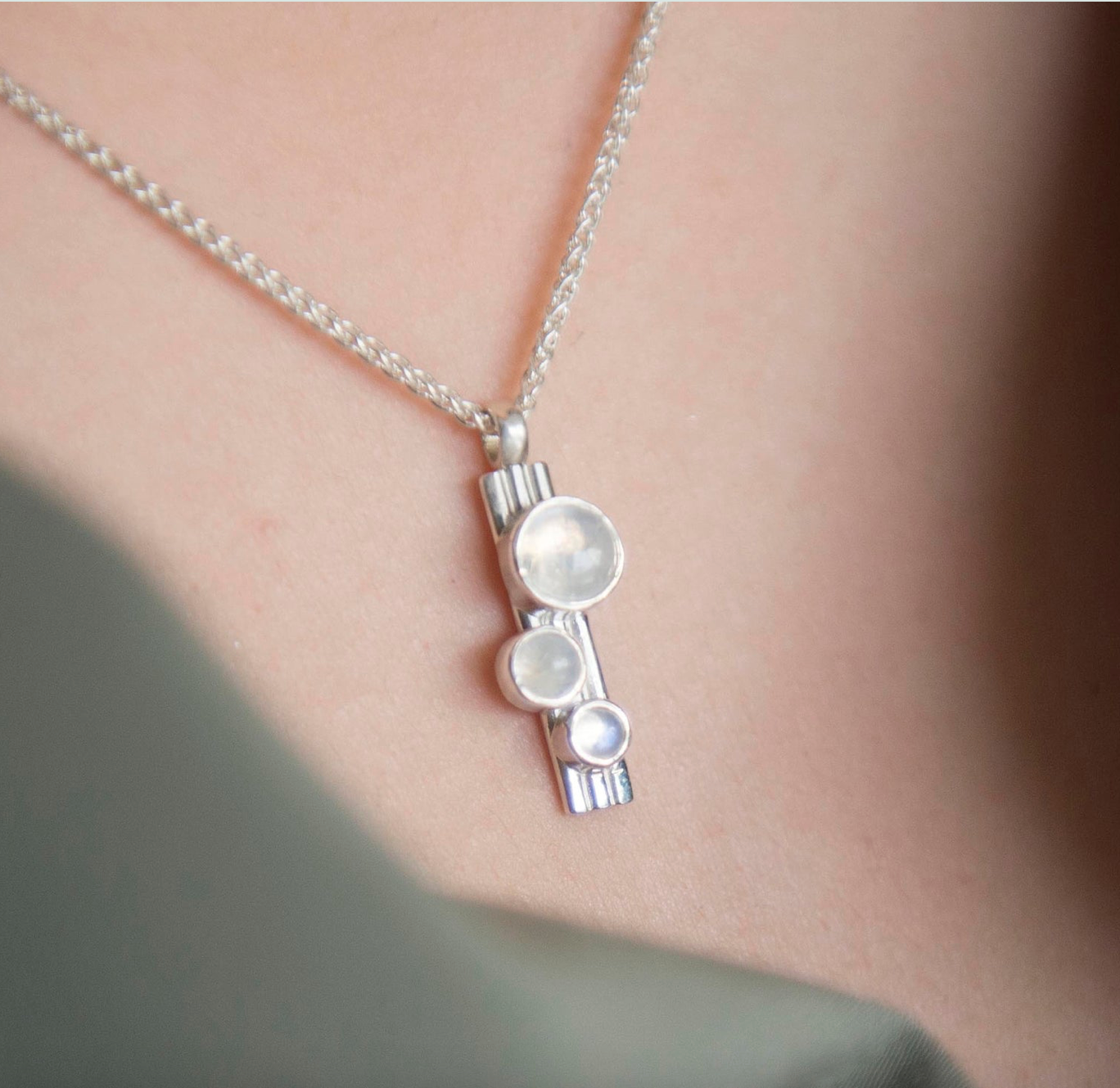 Snowdrift Moonstone Nebula Pendant