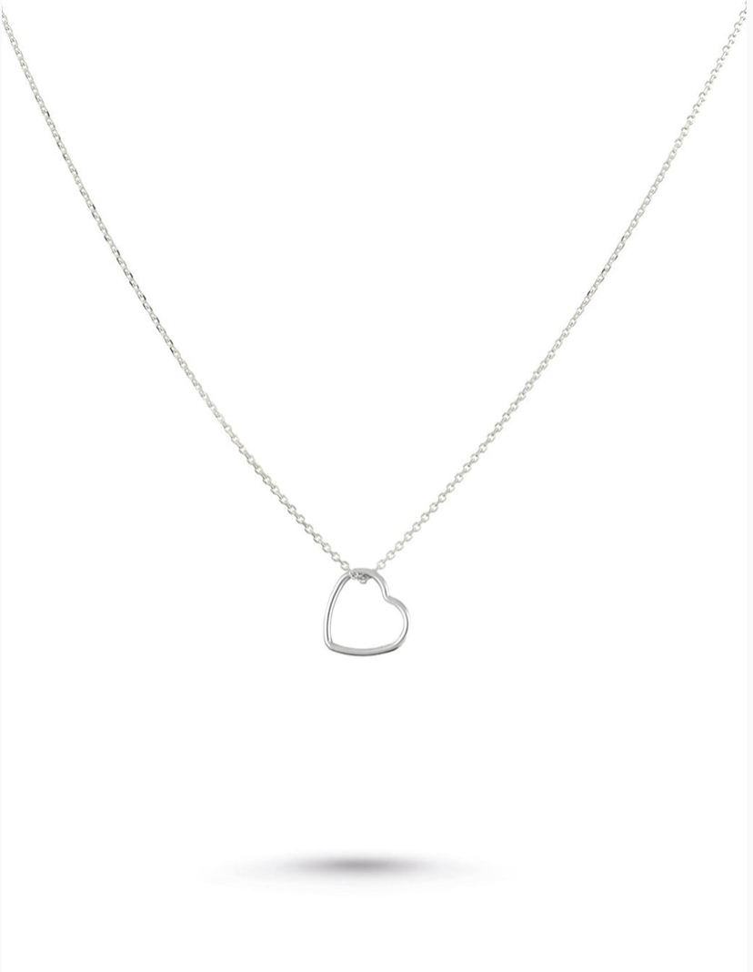 Silver Open Heart Necklace