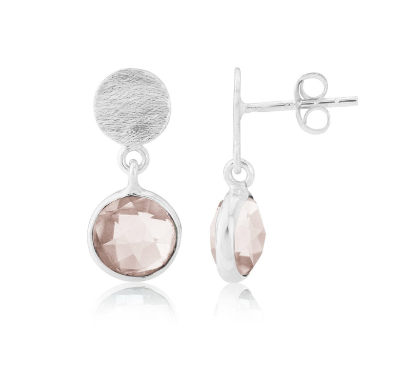 Sterling Silver & Rose Quartz Earrings