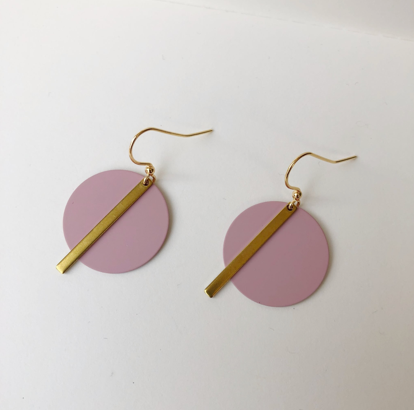 Solar Earrings - Dusky Pink