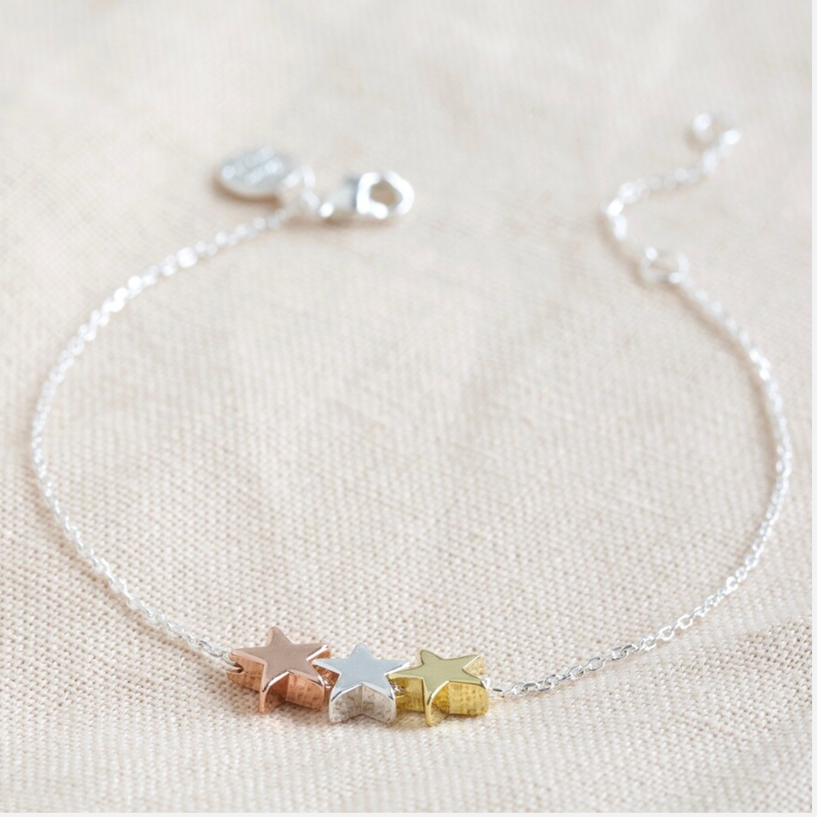 triple stars mixed metal bracelet