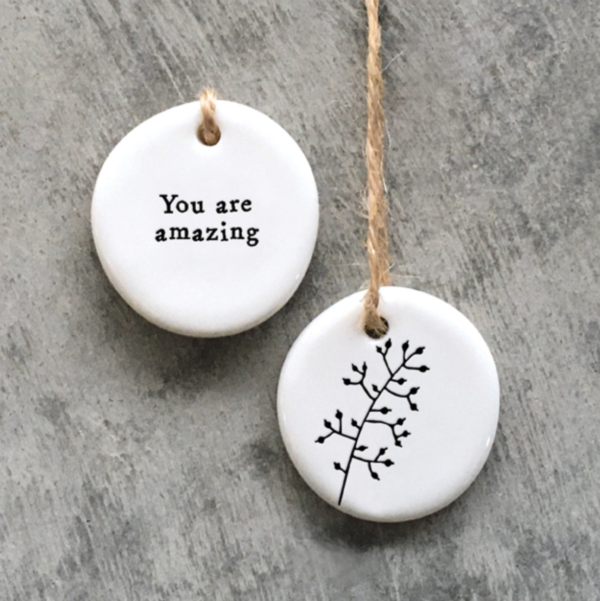 you are amazing porcelain keepsake token
