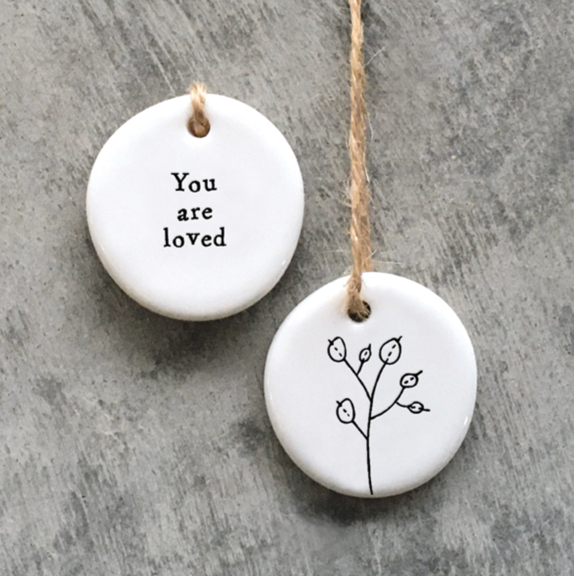 you are loved porcelain gift keepsake token