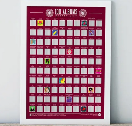 scratch-off poster log for 100 albums to listen to