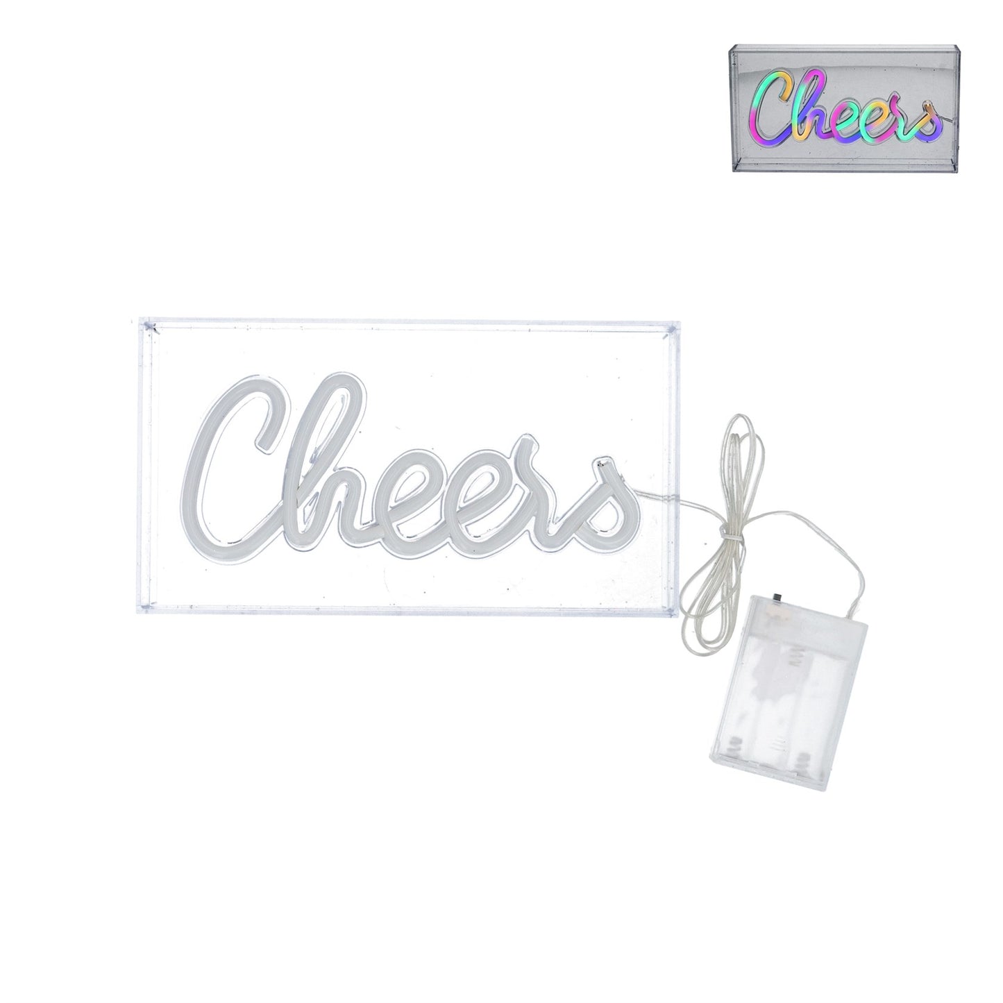 Acrylic Raiinbow Bright 'Cheers' LED Sign