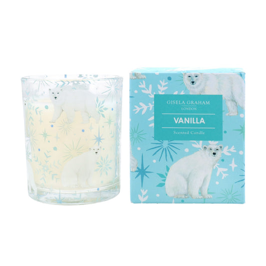 Gisela Graham | Polar Bear & Snowflake Vanilla Boxed Candle Pot | Small