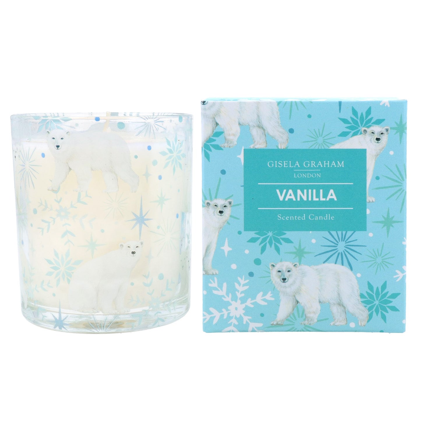 Gisela Graham | Polar Bear & Snowflake Vanilla Boxed Candle Pot | Large