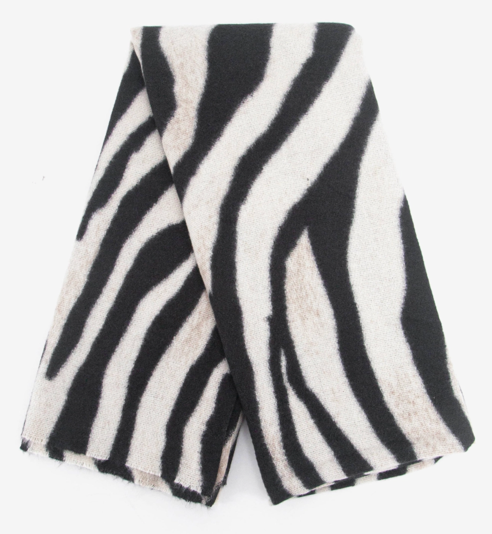 Ainslie Lightweight Scarf | Black | Zebra