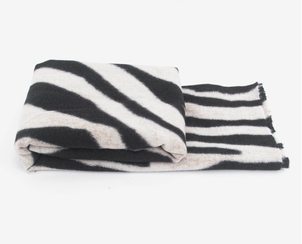 Ainslie Lightweight Scarf | Black | Zebra