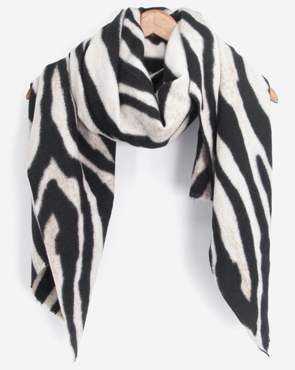 Ainslie Lightweight Scarf | Black | Zebra