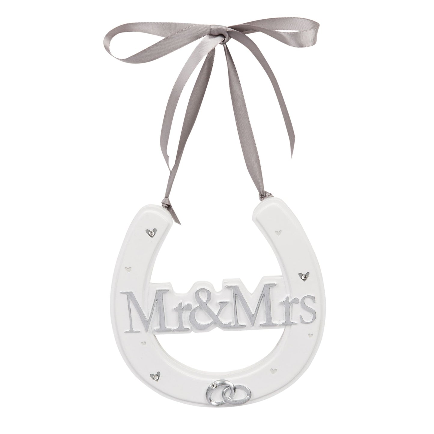 Mr & Mrs White Wedding Horseshoe