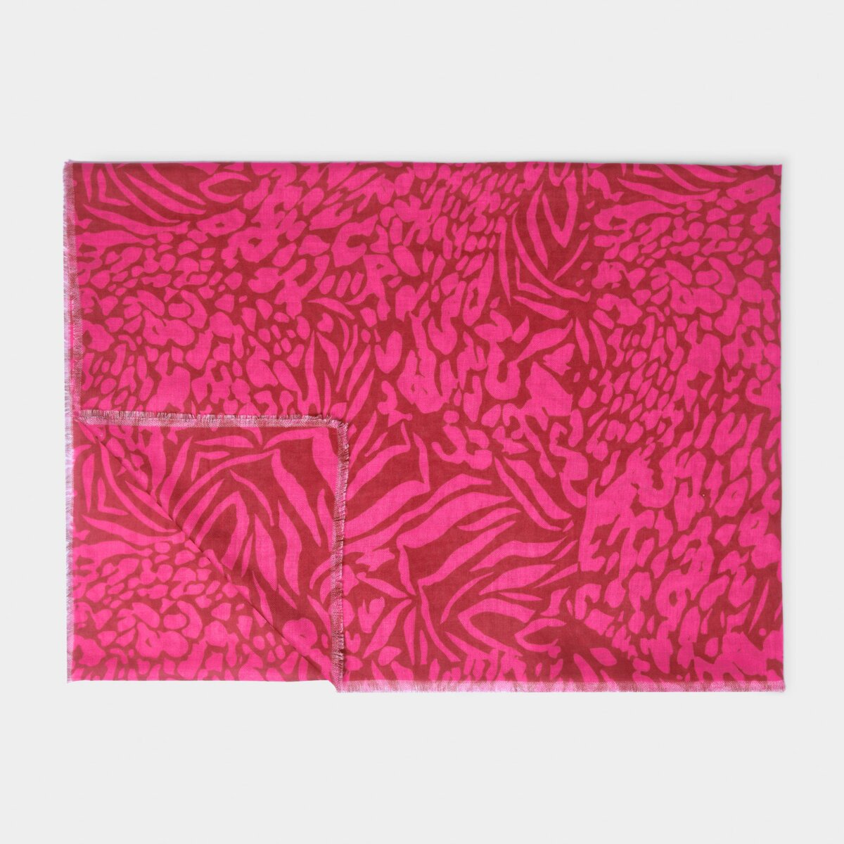 Katie Loxton Scarf |  Animal Print Scarf | Red and Fuchsia