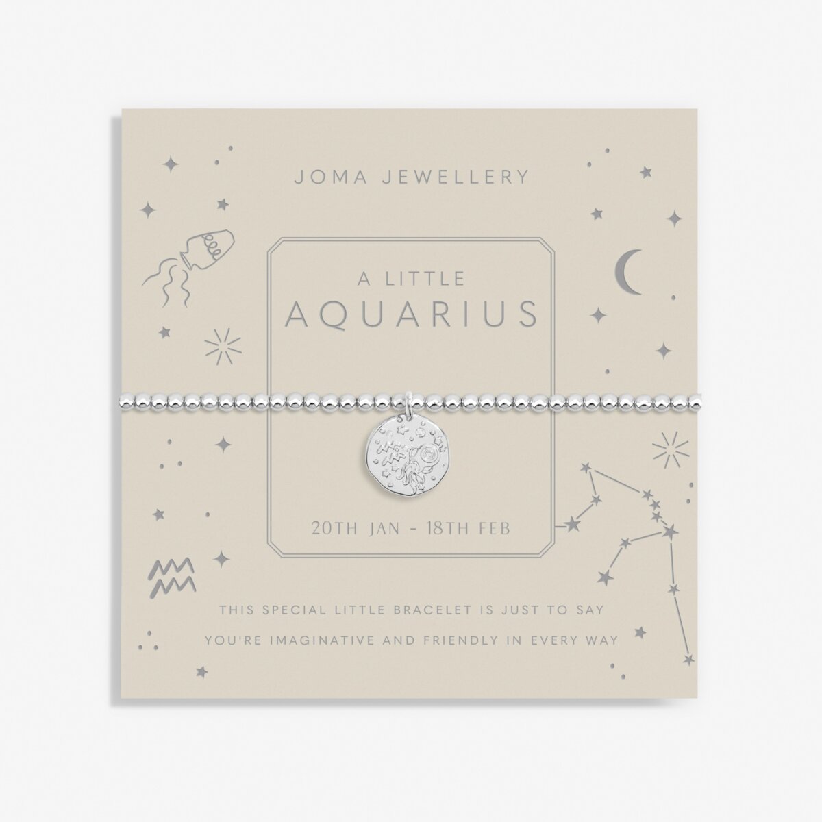 Joma Jewellery | Aquarius Zodiac Stretch Bracelet