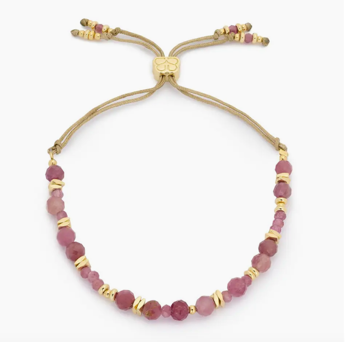 Bliss Gold & Pink Tourmaline Beaded Bracelet | Boho Betty