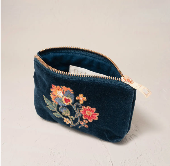 Elizabeth Scarlett Botanical Garden Coin Purse | Velvet Zip Pouch
