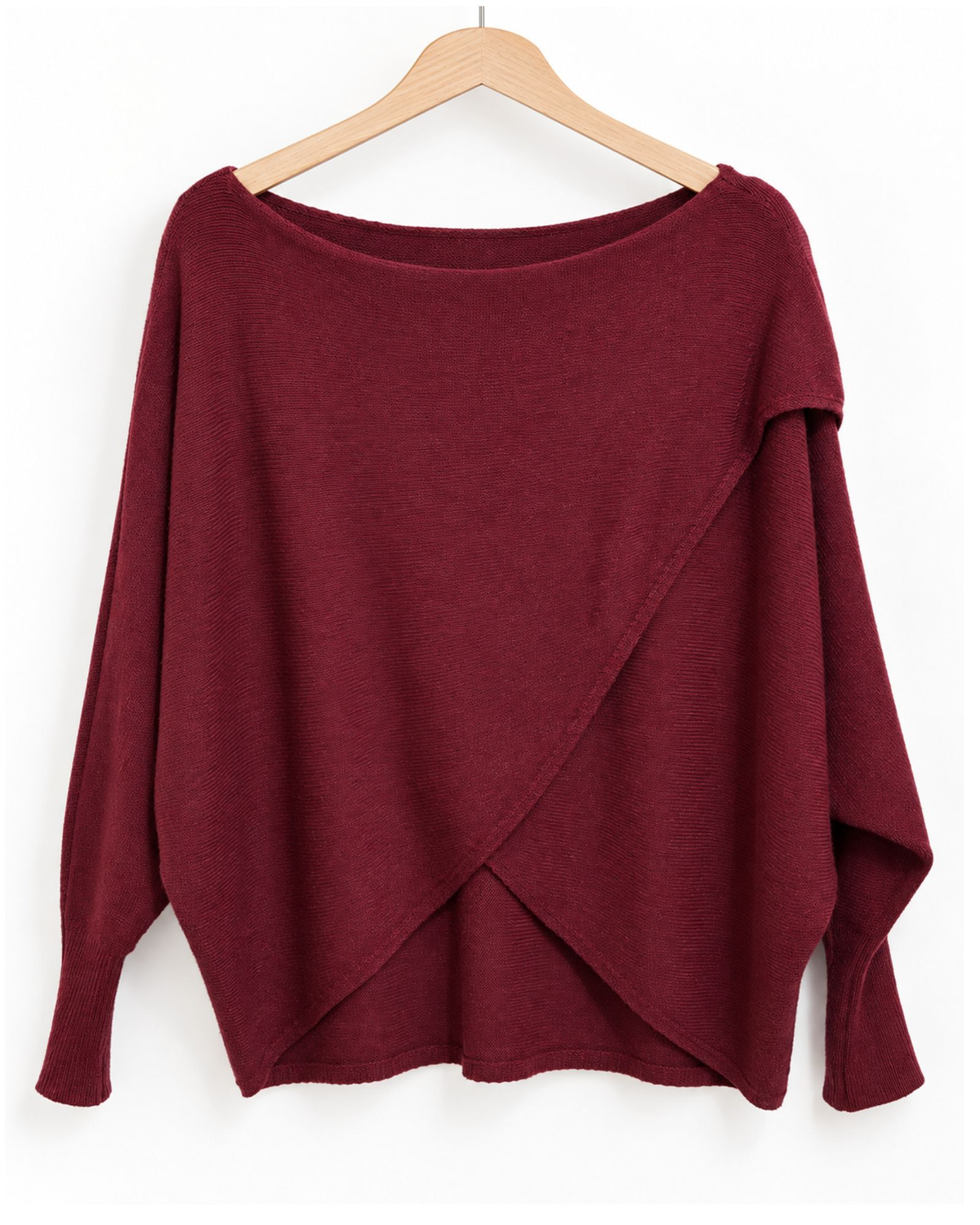 The Crossover Cashmere Blend Knit – Burgundy