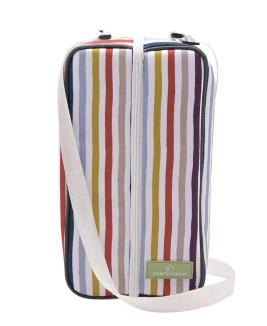 Country Living 2-Person Wine Bag – Striped Picnic Carrier Set