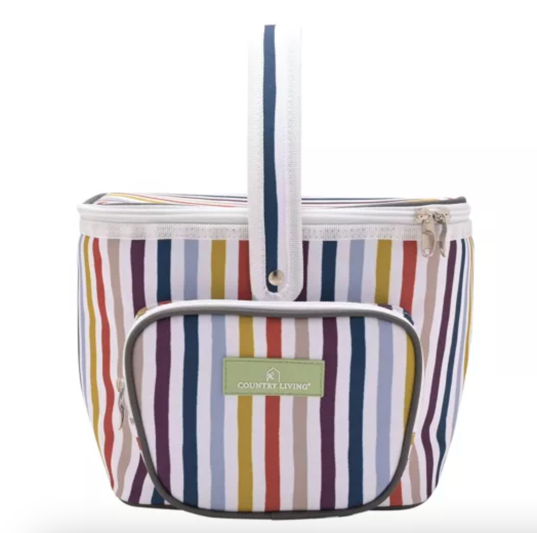 Country Living Insulated Lunch Bag | Striped Carry Tote