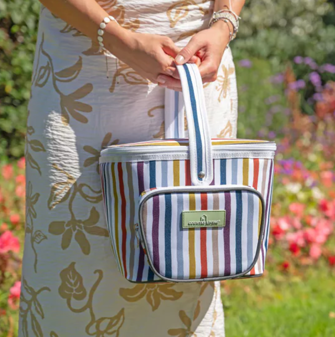 Country Living Insulated Lunch Bag | Striped Carry Tote