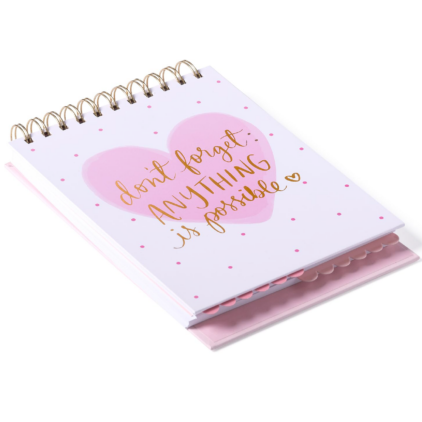 Anything Is Possible Scalloped Spiral Notepad