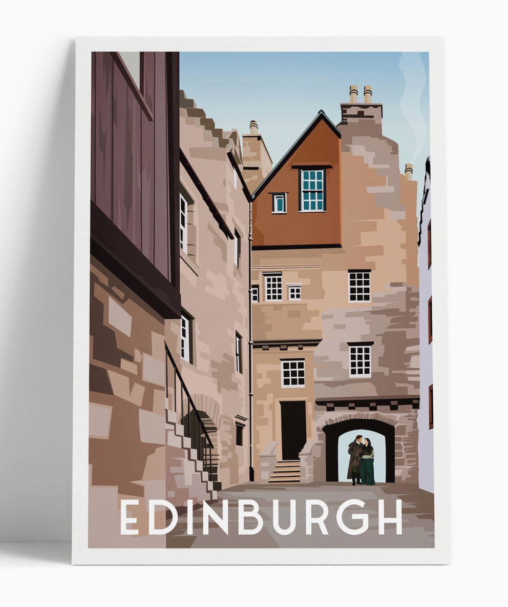 Edinburgh Old Town |  A4 Vintage Travel Print