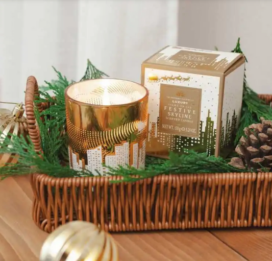 Festive Skyline LED Candle | Vanilla