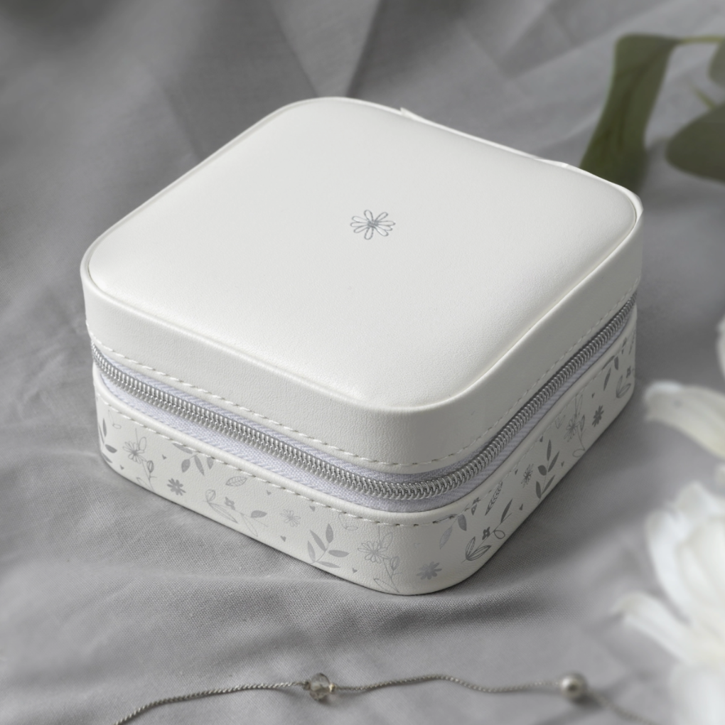 White Floral Jewellery Box