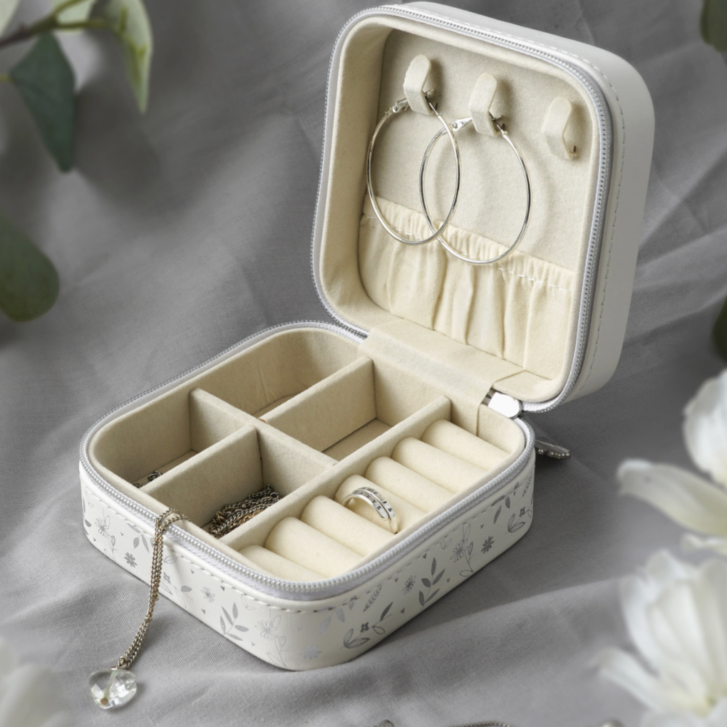 White Floral Jewellery Box