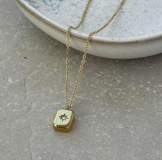 Gold Tone Starburst Necklace | Waterproof Stainless Steel Jewellery