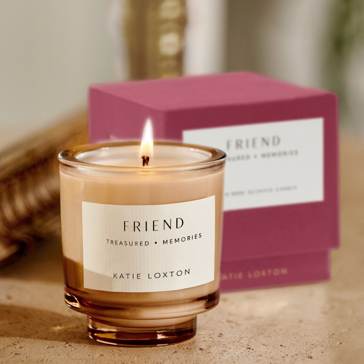 Katie Loxton | 'Friend' Sentiment Candle | Peach Rose & Sweet Mandarin