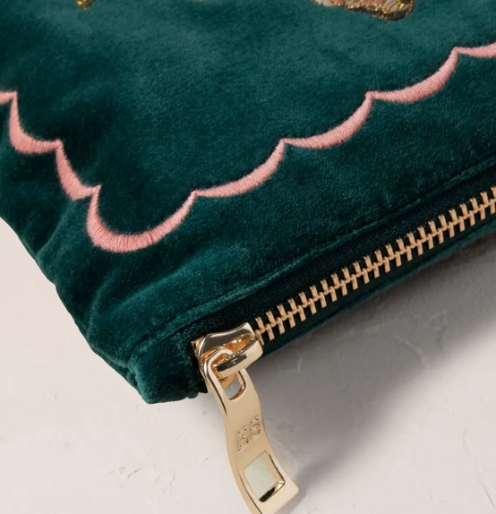 Elizabeth Scarlett Lily of the Valley Everyday Pouch | Velvet Cosmetic & Travel Pouch