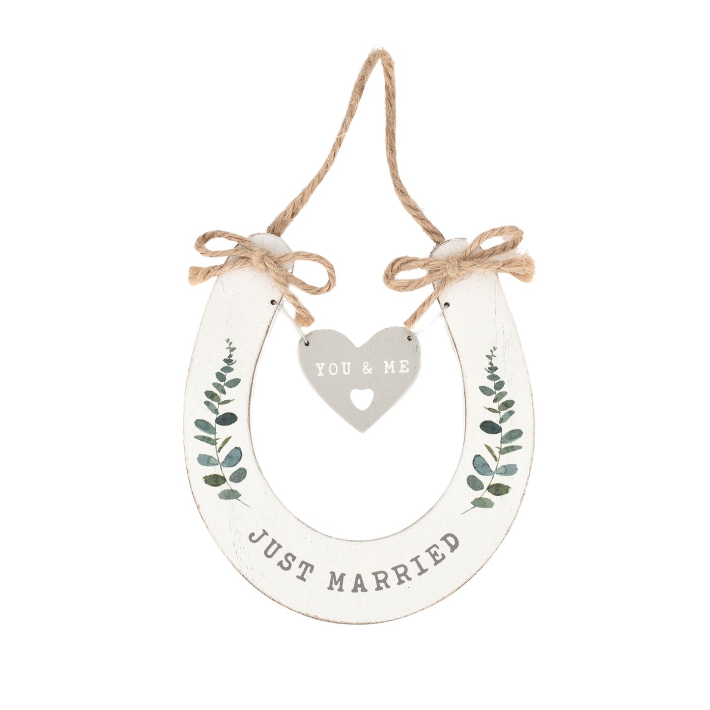 LOVE STORY WHITE HORSESHOE | JUST MARRIED