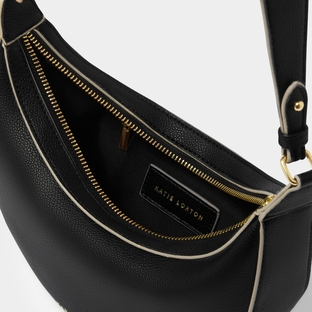 Katie Loxton | Marni Small Shoulder Bag | Black with Contrast Trim