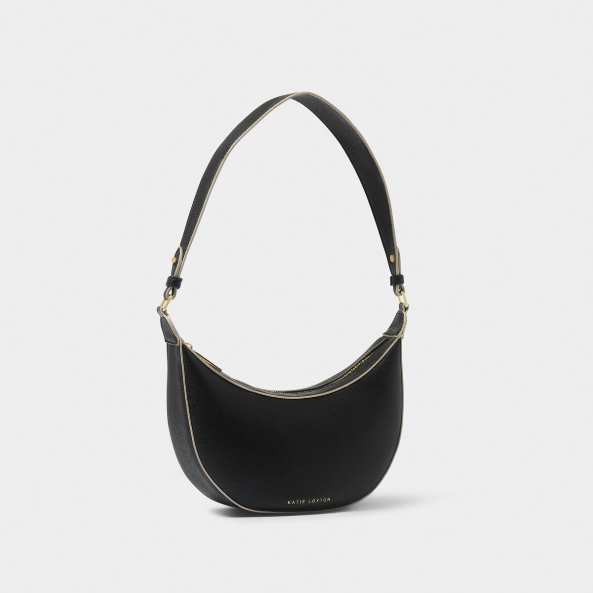 Katie Loxton | Marni Small Shoulder Bag | Black with Contrast Trim