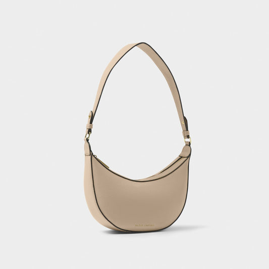 Katie Loxton | Marni Small Shoulder Bag | Light Taupe with Black Trim