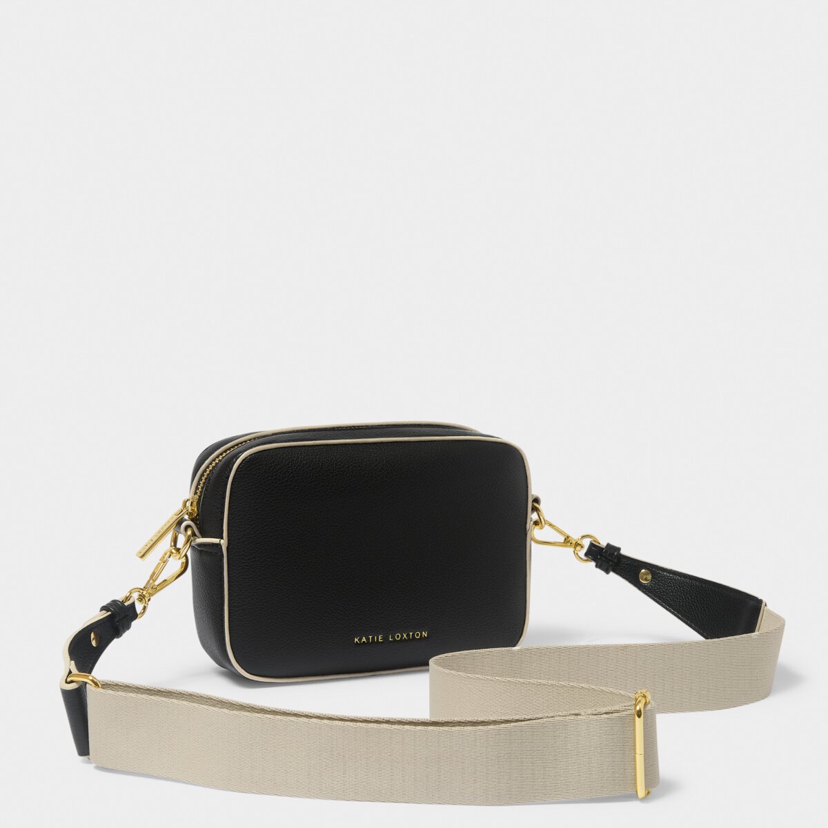 Katie Loxton | Marni Small Crossbody Bag | Black with Contrast Trim