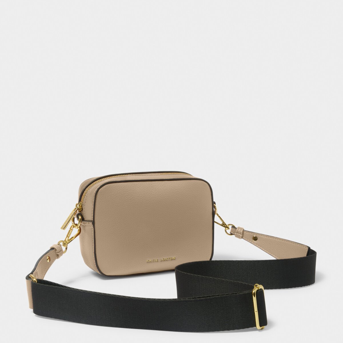 Katie Loxton | Marni Small Crossbody Bag | Light Taupe with Black Trim