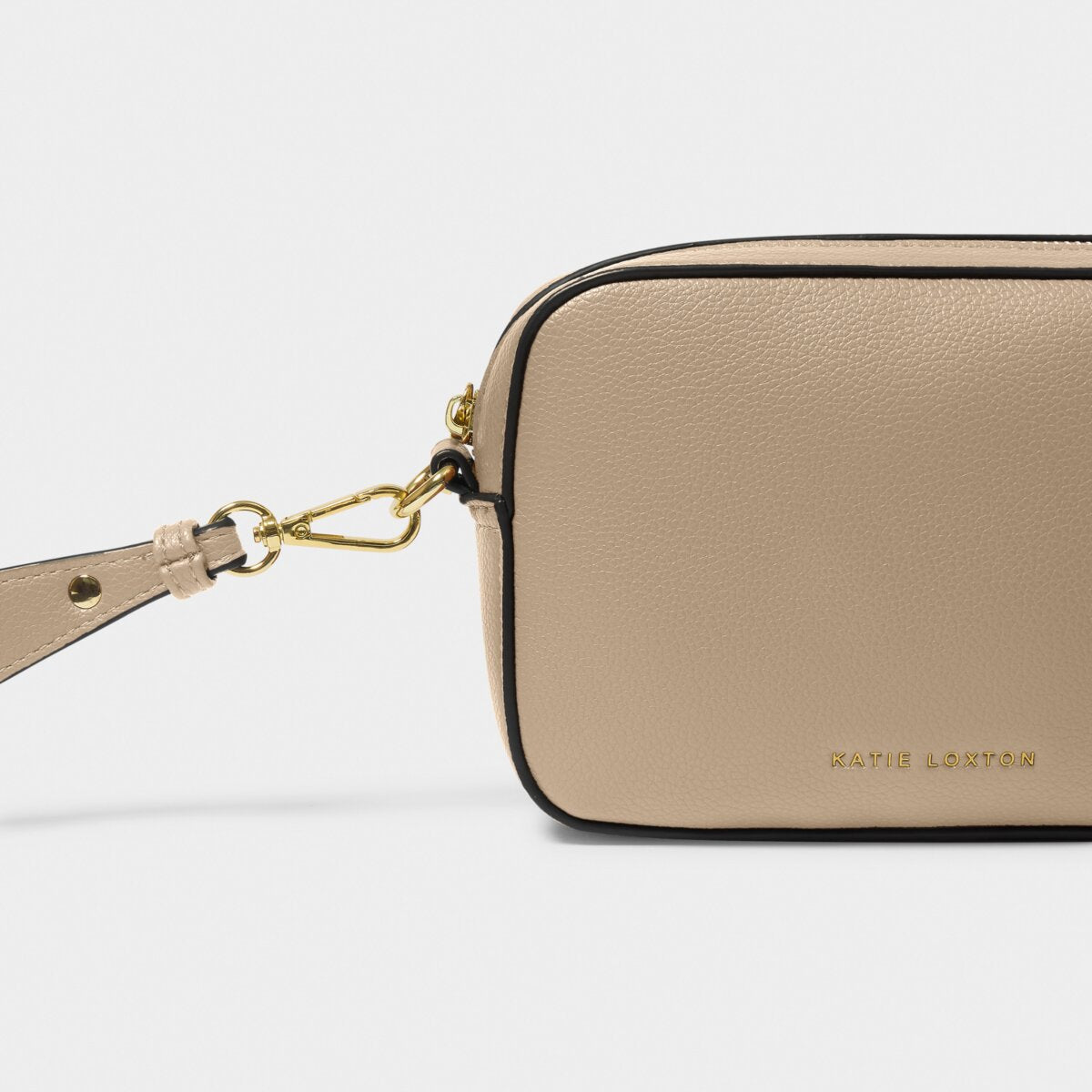 Katie Loxton | Marni Small Crossbody Bag | Light Taupe with Black Trim