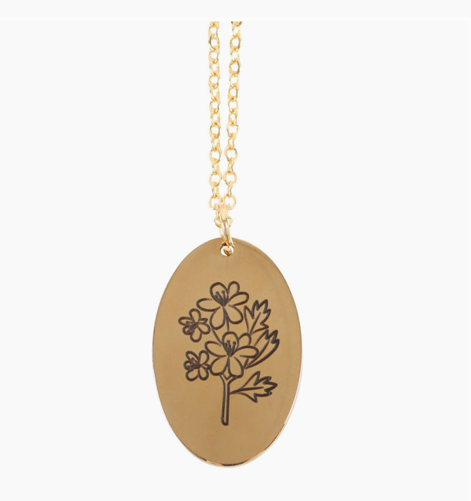 May Hawthorn Birth Flower Necklace On Greeting Card