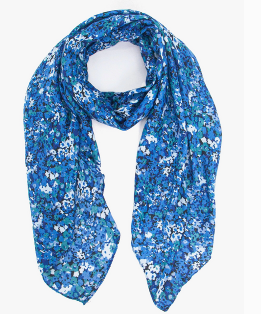 Meera Lightweight Scarf | Blue Floral