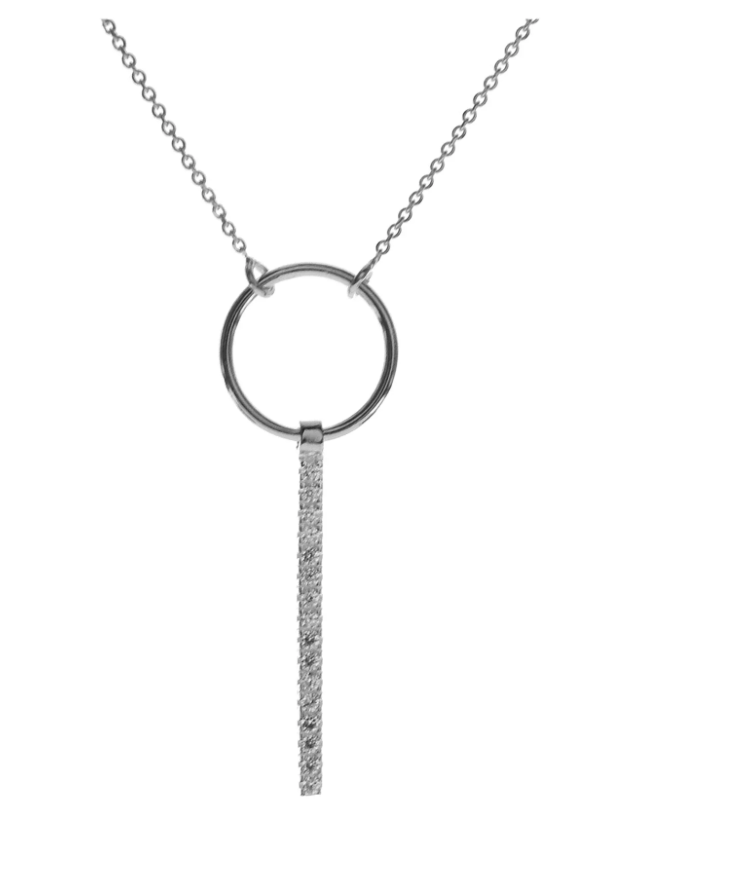 Circle & Bar Cubic Zirconia Necklace