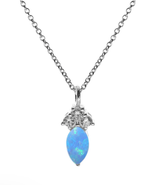 Blue Opalique Marquis Sparkle Necklace